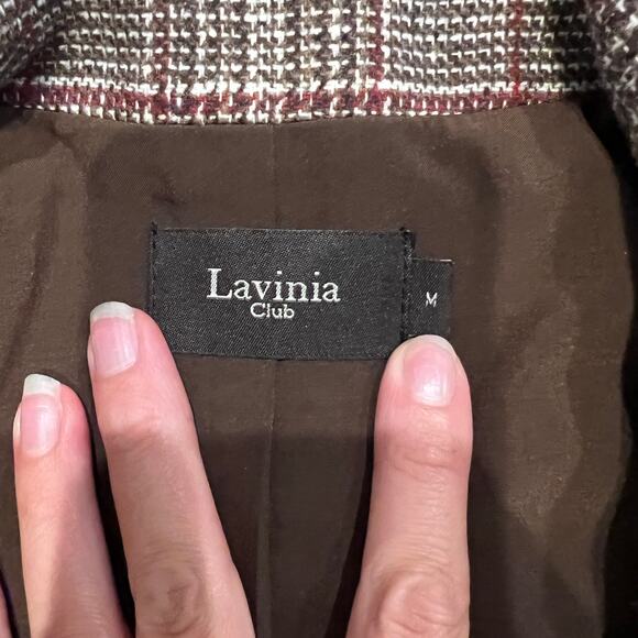 LAVINIA CLUB Women's Double Breasted Checked Blazer Jacket Size M - Picture 6 of 7